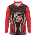 Canterbury 2026 Rugby Custom Long Sleeve Polo Shirt NZ Maori Silver Fern