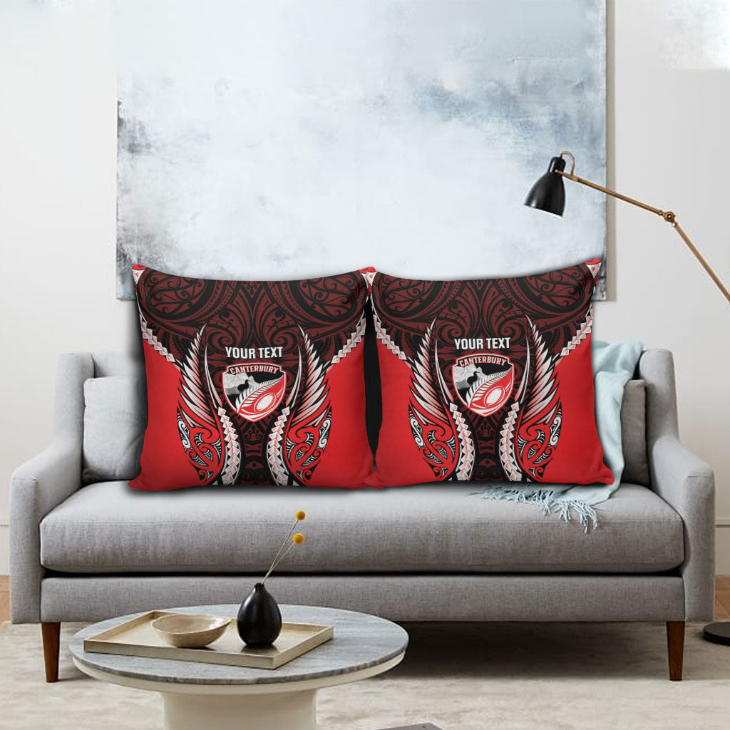 Canterbury 2026 Rugby Custom Pillow Cover NZ Maori Silver Fern