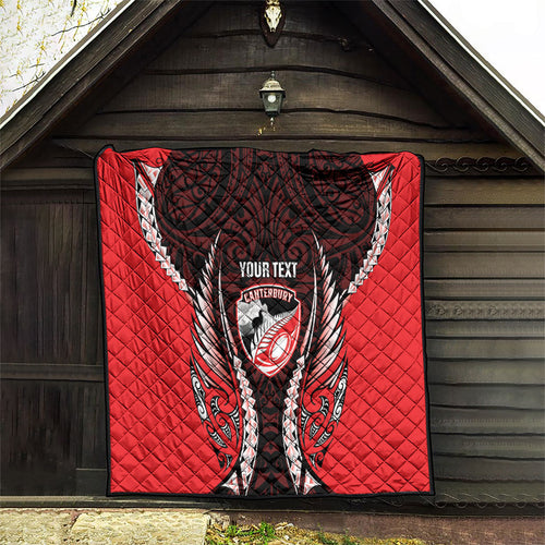 Canterbury 2026 Rugby Custom Quilt NZ Maori Silver Fern