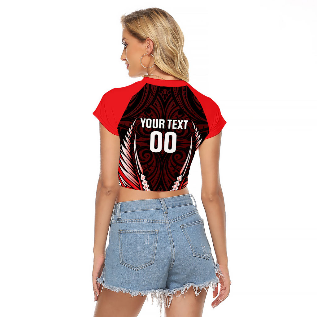 Canterbury 2026 Rugby Custom Raglan Cropped T Shirt NZ Maori Silver Fern