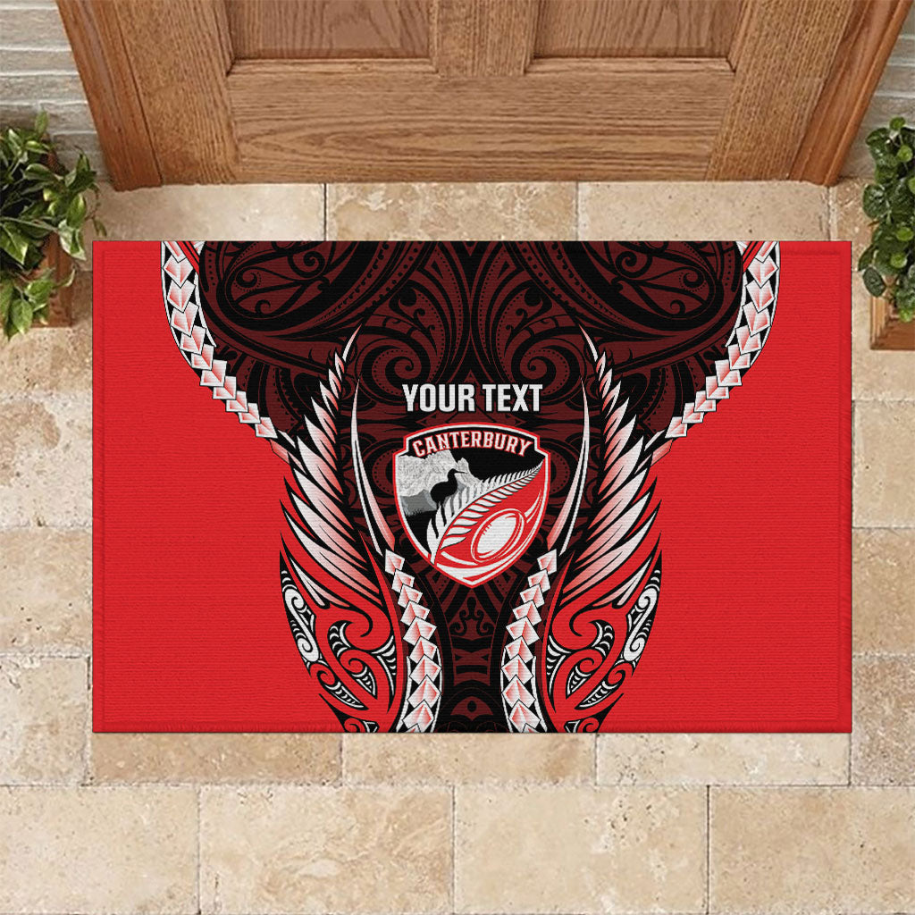 Canterbury 2026 Rugby Custom Rubber Doormat NZ Maori Silver Fern
