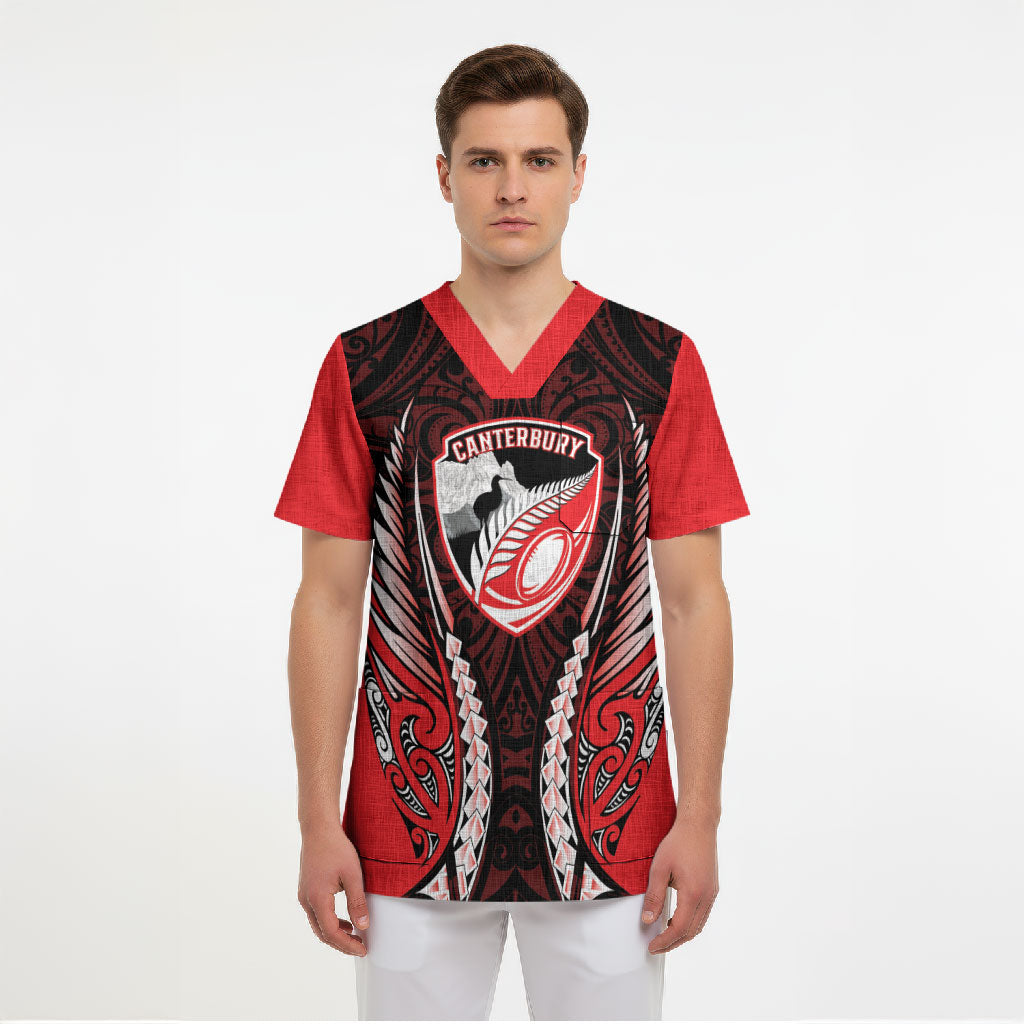 Canterbury 2026 Rugby Custom Scrub Top NZ Maori Silver Fern