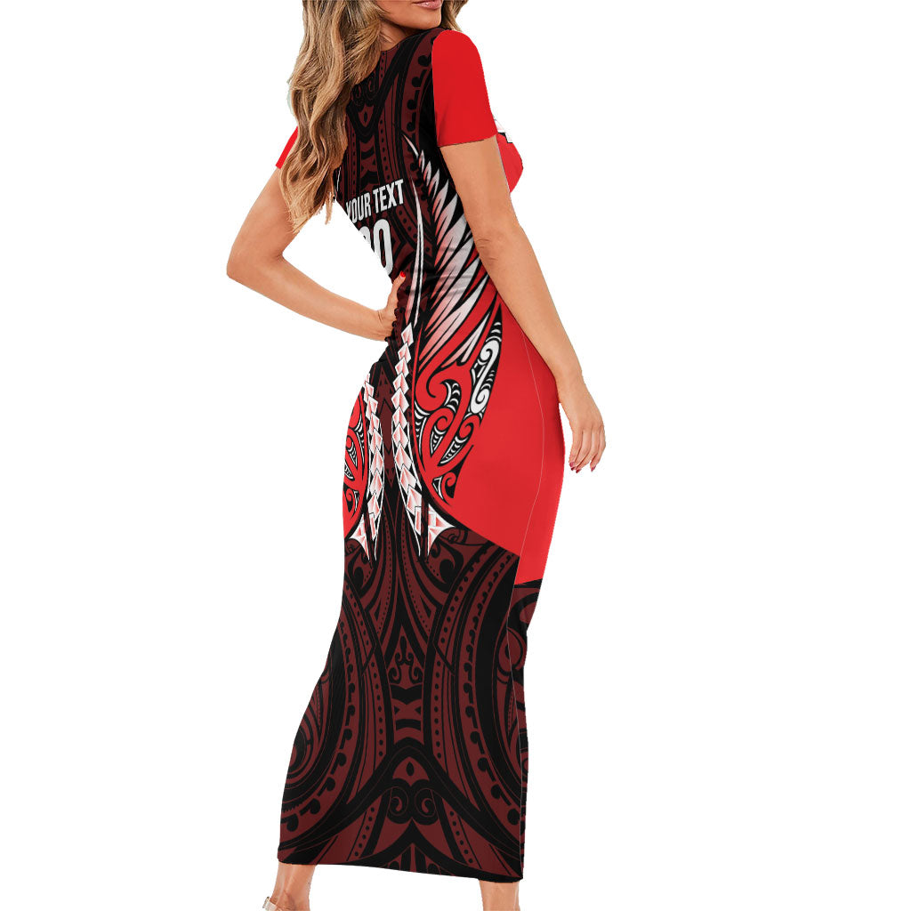 Canterbury 2026 Rugby Custom Short Sleeve Bodycon Dress NZ Maori Silver Fern