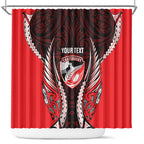 Canterbury 2026 Rugby Custom Shower Curtain NZ Maori Silver Fern