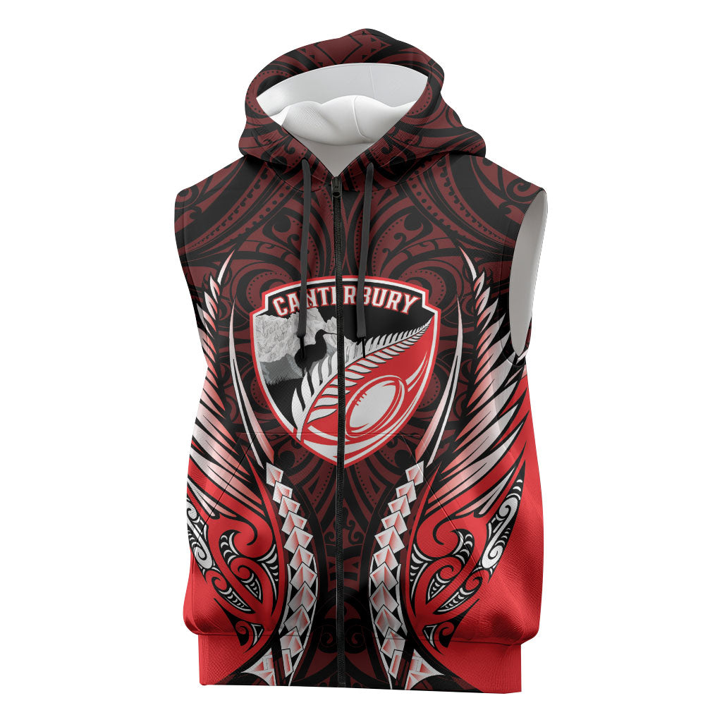 Canterbury 2026 Rugby Custom Sleeveless Zip Hoodie NZ Maori Silver Fern