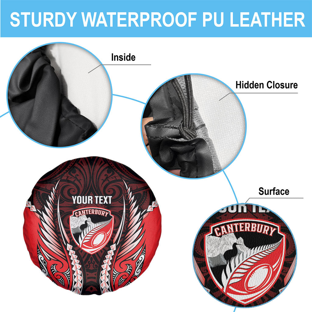 Canterbury 2026 Rugby Custom Spare Tire Cover NZ Maori Silver Fern