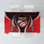 Canterbury 2026 Rugby Custom Tablecloth NZ Maori Silver Fern