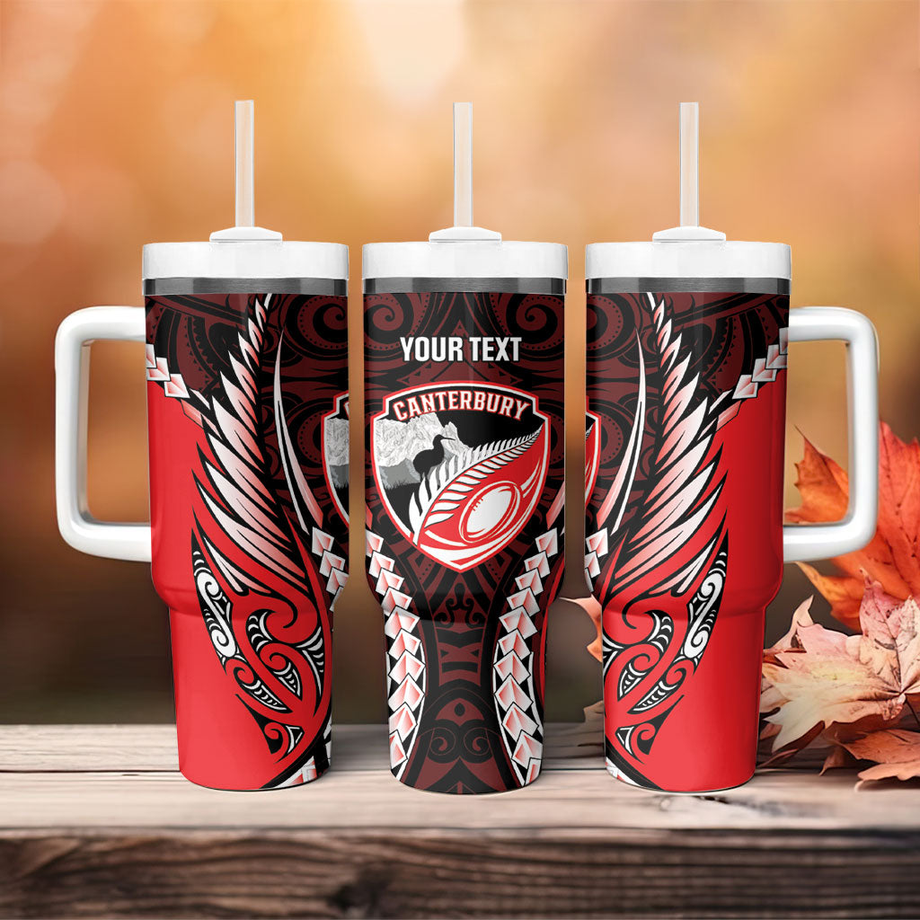 Canterbury 2026 Rugby Custom Tumbler With Handle NZ Maori Silver Fern