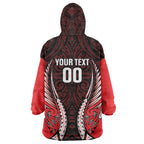 Canterbury 2026 Rugby Custom Wearable Blanket Hoodie NZ Maori Silver Fern