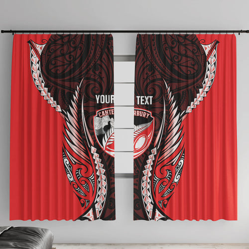 Canterbury 2026 Rugby Custom Window Curtain NZ Maori Silver Fern
