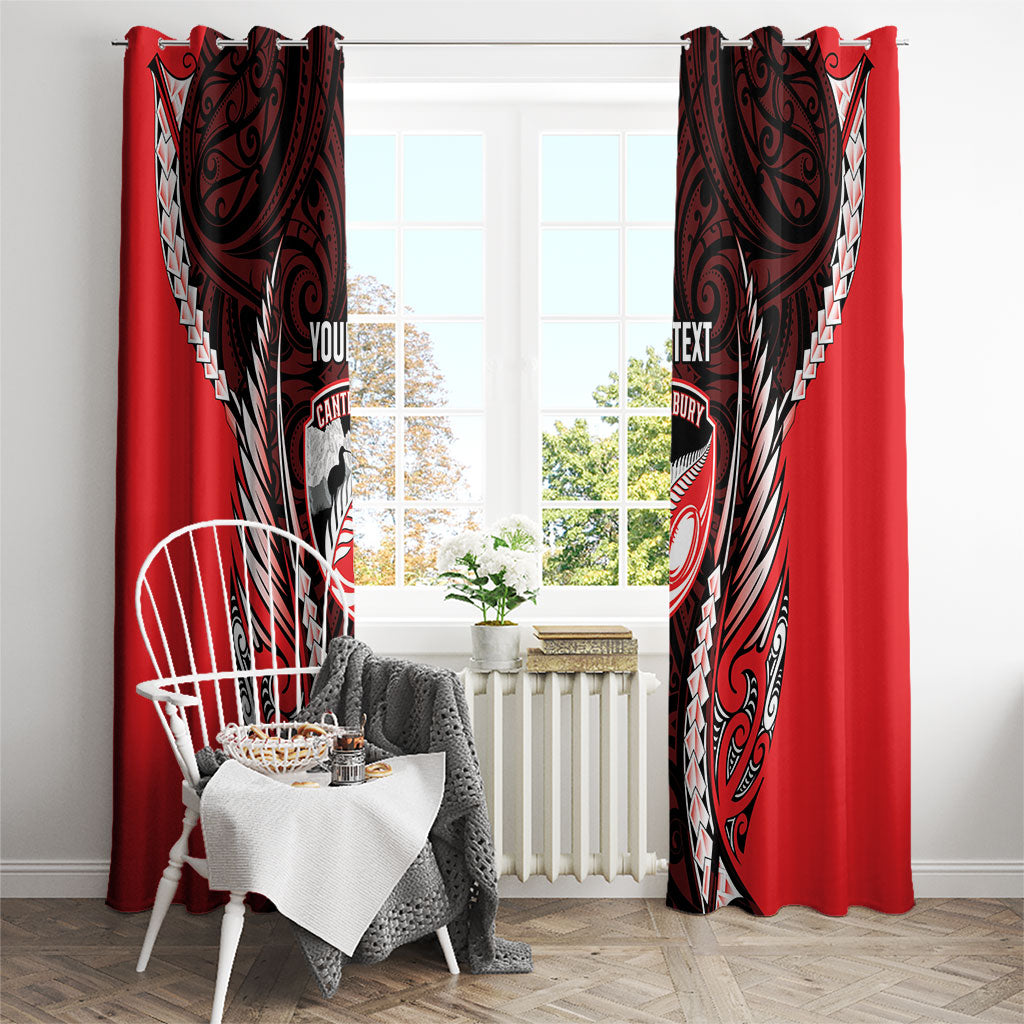 Canterbury 2026 Rugby Custom Window Curtain NZ Maori Silver Fern