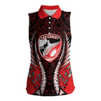 Canterbury 2026 Rugby Custom Women Sleeveless Polo Shirt NZ Maori Silver Fern