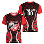 Canterbury 2026 Rugby Custom Women V-Neck T-Shirt NZ Maori Silver Fern