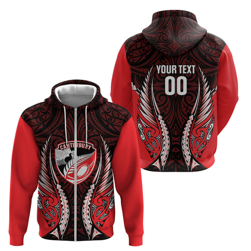 Canterbury 2026 Rugby Custom Zip Hoodie NZ Maori Silver Fern