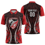 Canterbury 2026 Rugby Custom Zipper Polo Shirt NZ Maori Silver Fern
