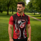 Canterbury 2026 Rugby Custom Zipper Polo Shirt NZ Maori Silver Fern