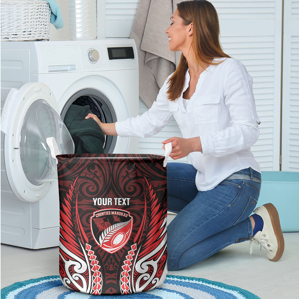 Counties Manukau 2026 Rugby Custom Laundry Basket NZ Maori Silver Fern