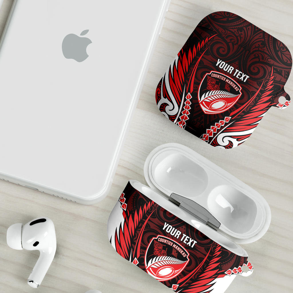 Counties Manukau 2026 Rugby Custom AirPods Case NZ Maori Silver Fern