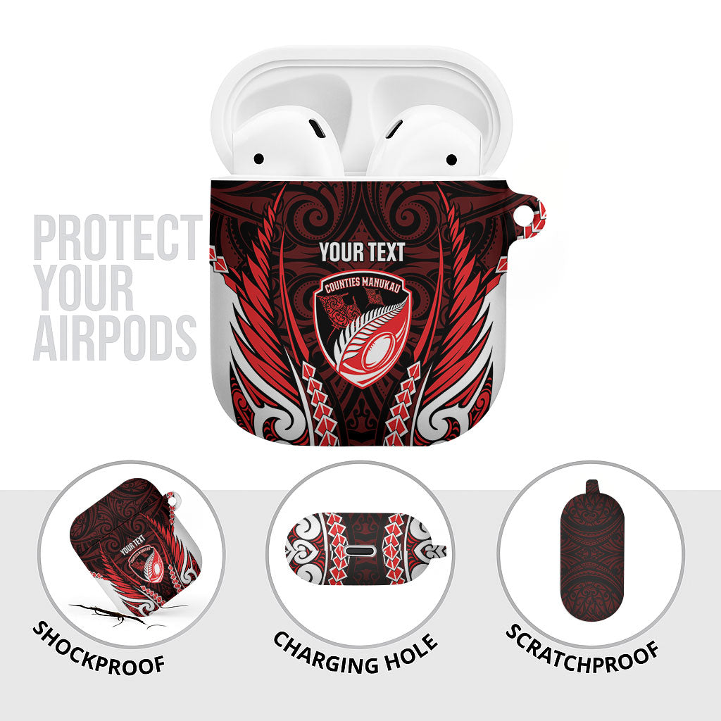 Counties Manukau 2026 Rugby Custom AirPods Case NZ Maori Silver Fern
