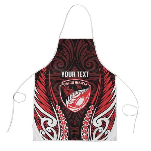 Counties Manukau 2026 Rugby Custom Apron NZ Maori Silver Fern
