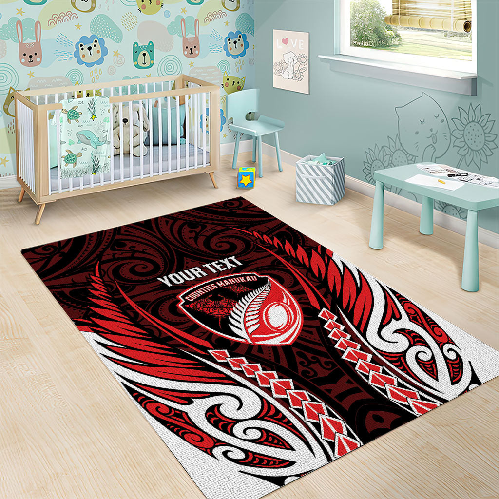 Counties Manukau 2026 Rugby Custom Area Rug NZ Maori Silver Fern