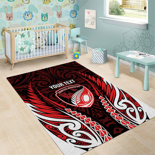 Counties Manukau 2026 Rugby Custom Area Rug NZ Maori Silver Fern