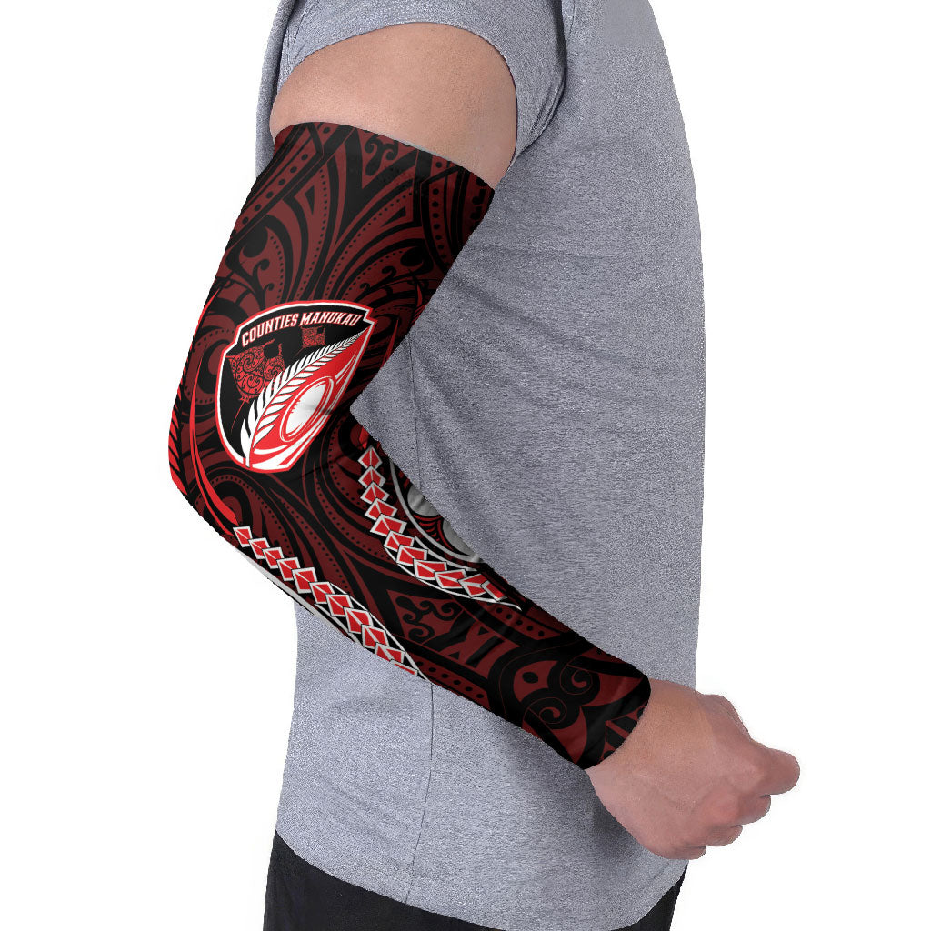 Counties Manukau 2026 Rugby Custom Arm Sleeves NZ Maori Silver Fern