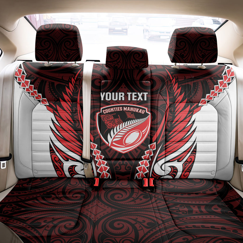 Counties Manukau 2026 Rugby Custom Back Car Seat Cover NZ Maori Silver Fern