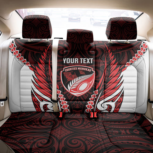 Counties Manukau 2026 Rugby Custom Back Car Seat Cover NZ Maori Silver Fern