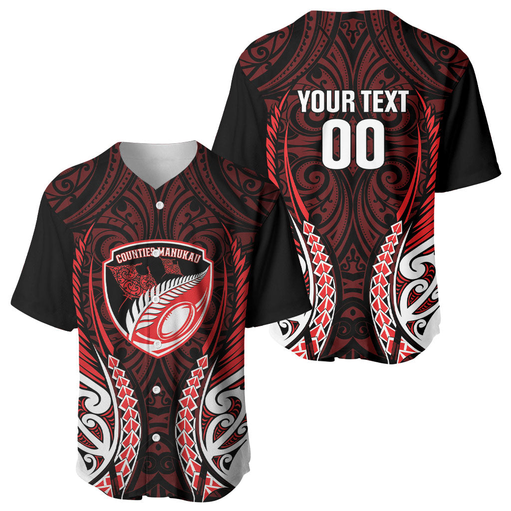 Counties Manukau 2026 Rugby Custom Baseball Jersey NZ Maori Silver Fern