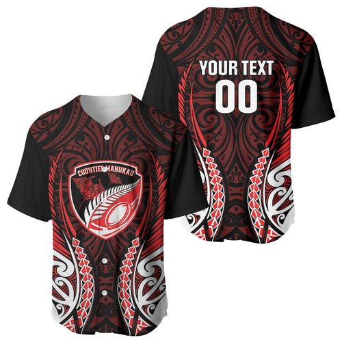 Counties Manukau 2026 Rugby Custom Baseball Jersey NZ Maori Silver Fern
