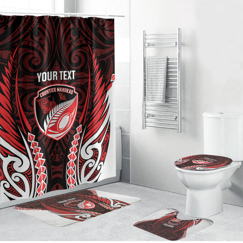Counties Manukau 2026 Rugby Custom Bathroom Set NZ Maori Silver Fern