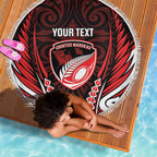 Counties Manukau 2026 Rugby Custom Beach Blanket NZ Maori Silver Fern
