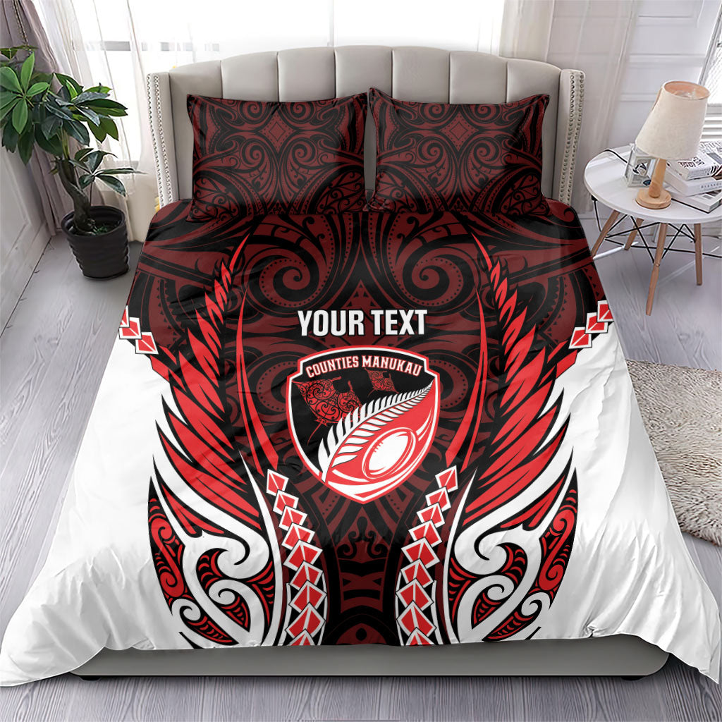 Counties Manukau 2026 Rugby Custom Bedding Set NZ Maori Silver Fern