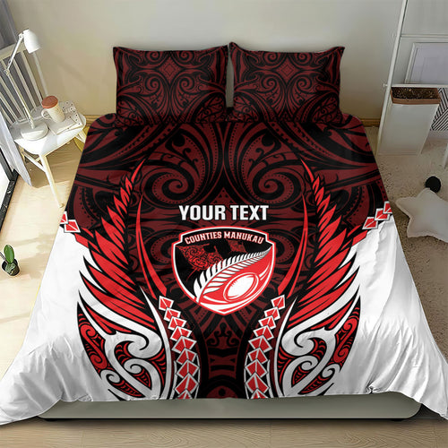 Counties Manukau 2026 Rugby Custom Bedding Set NZ Maori Silver Fern