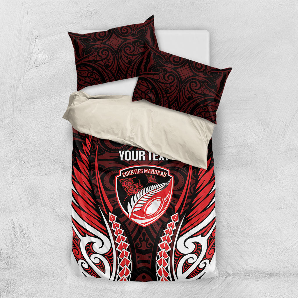 Counties Manukau 2026 Rugby Custom Bedding Set NZ Maori Silver Fern