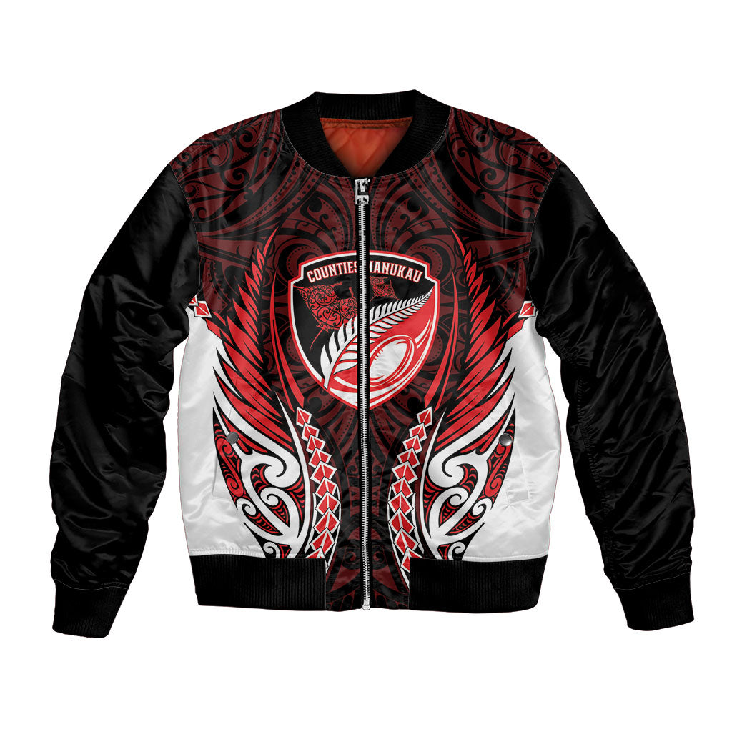 Counties Manukau 2026 Rugby Custom Bomber Jacket NZ Maori Silver Fern