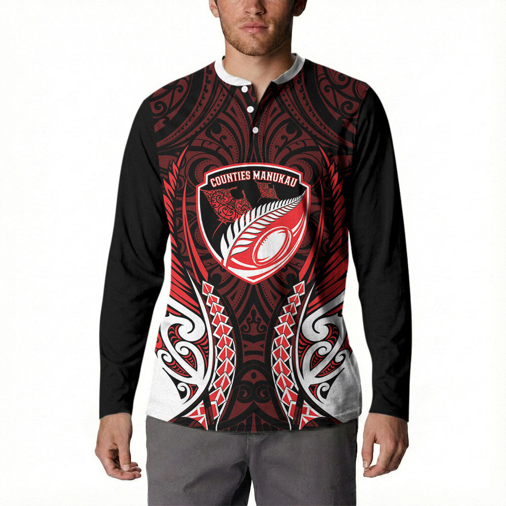 Counties Manukau 2026 Rugby Custom Button Sweatshirt NZ Maori Silver Fern