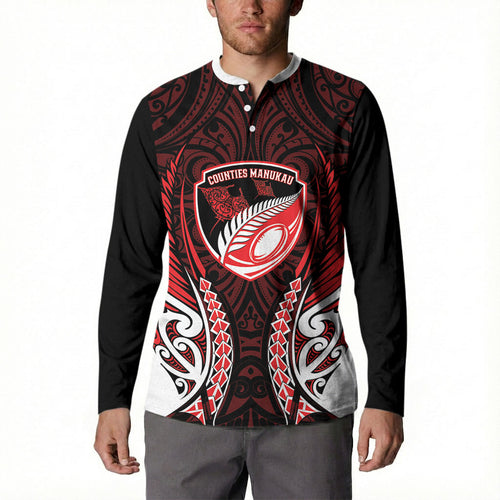 Counties Manukau 2026 Rugby Custom Button Sweatshirt NZ Maori Silver Fern