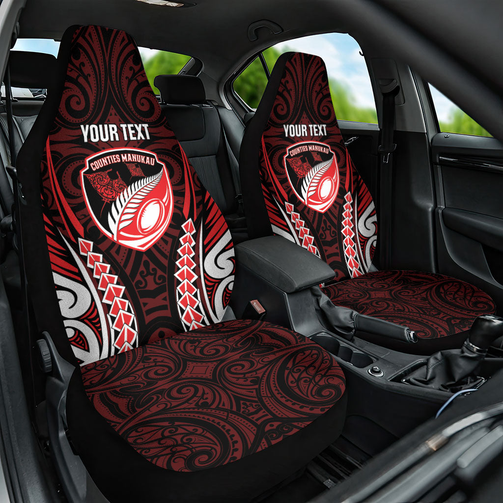 Counties Manukau 2026 Rugby Custom Car Seat Cover NZ Maori Silver Fern