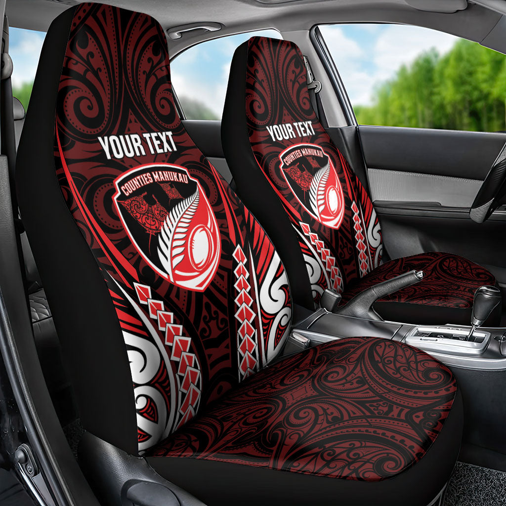 Counties Manukau 2026 Rugby Custom Car Seat Cover NZ Maori Silver Fern