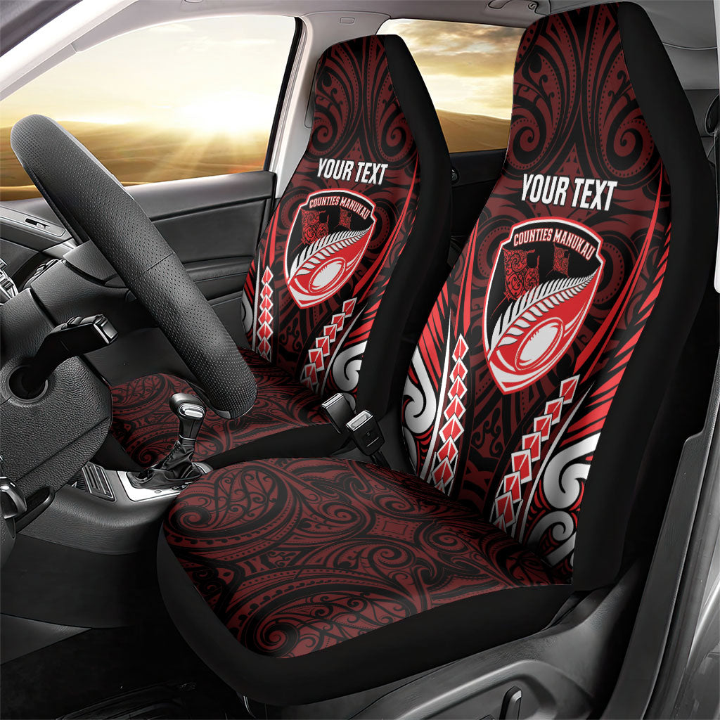 Counties Manukau 2026 Rugby Custom Car Seat Cover NZ Maori Silver Fern