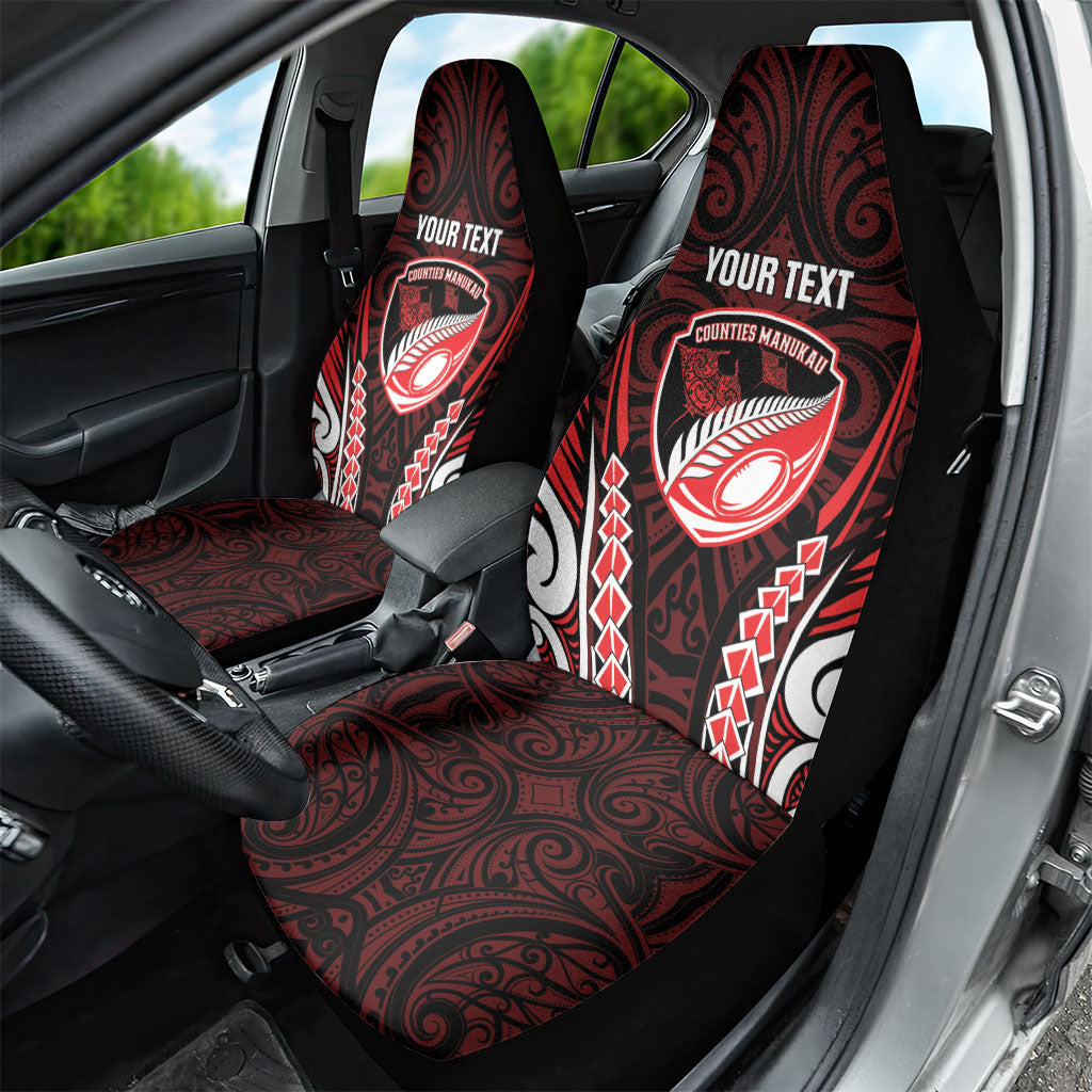 Counties Manukau 2026 Rugby Custom Car Seat Cover NZ Maori Silver Fern