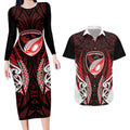 Counties Manukau 2026 Rugby Custom Couples Matching Long Sleeve Bodycon Dress and Hawaiian Shirt NZ Maori Silver Fern