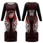 Counties Manukau 2026 Rugby Custom Couples Matching Long Sleeve Bodycon Dress and Hawaiian Shirt NZ Maori Silver Fern LT14