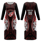Counties Manukau 2026 Rugby Custom Couples Matching Long Sleeve Bodycon Dress and Long Sleeve Button Shirt NZ Maori Silver Fern LT14