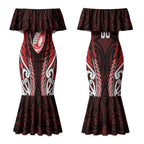 Counties Manukau 2026 Rugby Custom Couples Matching Mermaid Dress and Hawaiian Shirt NZ Maori Silver Fern LT14