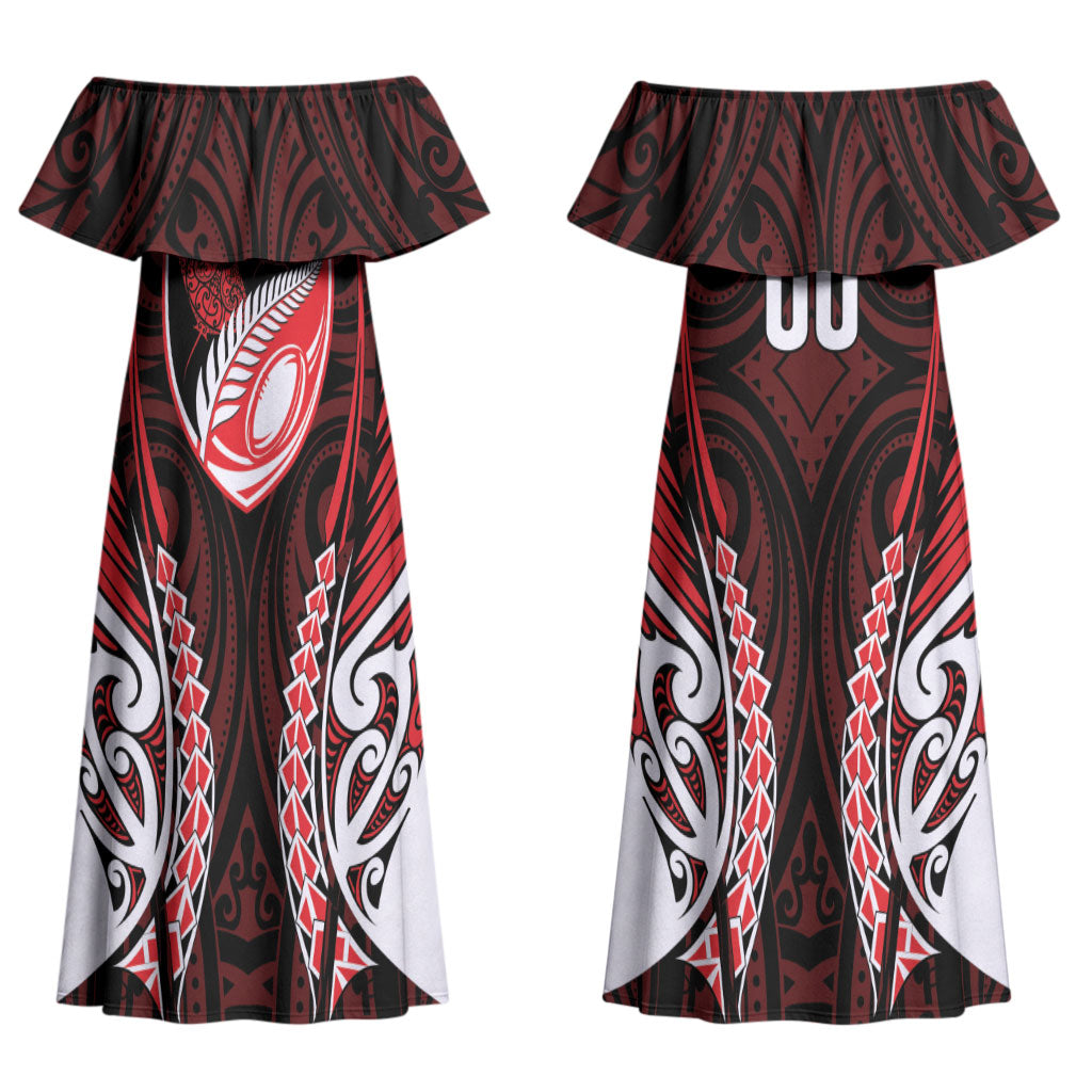 Counties Manukau 2026 Rugby Custom Couples Matching Off Shoulder Maxi Dress and Hawaiian Shirt NZ Maori Silver Fern LT14