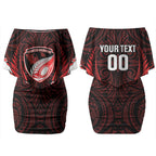 Counties Manukau 2026 Rugby Custom Couples Matching Off Shoulder Short Dress and Long Sleeve Button Shirt NZ Maori Silver Fern LT14