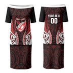 Counties Manukau 2026 Rugby Custom Couples Matching Puletasi and Long Sleeve Button Shirt NZ Maori Silver Fern LT14